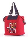 Модна сумка з вышивкою, модель 190052 червоний. Зображення товару, вид збоку.