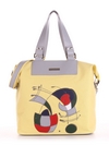 Брендова сумка з вышивкою, модель 190054 жовтий. Зображення товару, вид спереду.