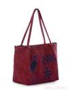 Брендова сумка з вышивкою, модель 170202 бордо. Зображення товару, вид збоку.