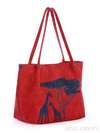 Молодіжна сумка з вышивкою, модель 170206 червоний. Зображення товару, вид збоку.