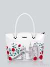 Модна сумка з вышивкою, модель 141141 білий. Зображення товару, вид спереду.