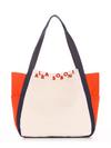 Літня сумка, модель 190436 молочний-оранжевий. Зображення товару, вид спереду.