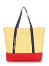 Літня сумка з вышивкою, модель 190442 жовтий-червоний. Зображення товару, вид спереду.