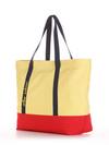 Літня сумка з вышивкою, модель 190442 жовтий-червоний. Зображення товару, вид ззаду.