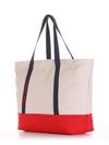 Модна сумка з вышивкою, модель 190444 світло-сірий-червоний. Зображення товару, вид збоку.