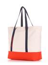 Молодіжна сумка з вышивкою, модель 190446 молочний-оранжевий. Зображення товару, вид збоку.