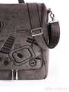 Модна сумка з вышивкою, модель 162826 сірий. Зображення товару, вид додатковий.