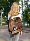 Рюкзак до школи для дівчинки з котом Мяу alba soboni 211502 колір золото. Фото - 1