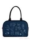 Шкільна сумка з вышивкою, модель 110027 синій. Зображення товару, вид спереду.