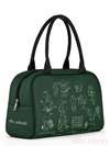 Шкільна сумка з вышивкою, модель 110027 зелений. Зображення товару, вид збоку.